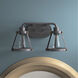 Wicker Park 2 Light 16.75 inch Weathered Pewter Bath Bar Wall Light
